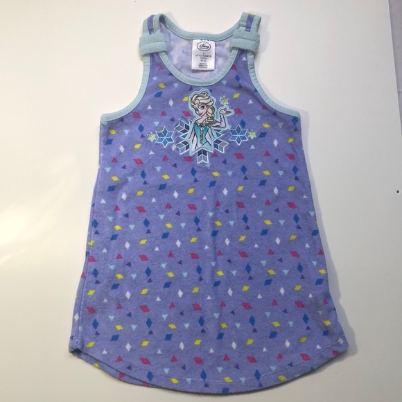 Disney Frozen Princess Elsa Periwinkle Multi Terrycloth Swimsuit Coverup 3T - Picture 1 of 11